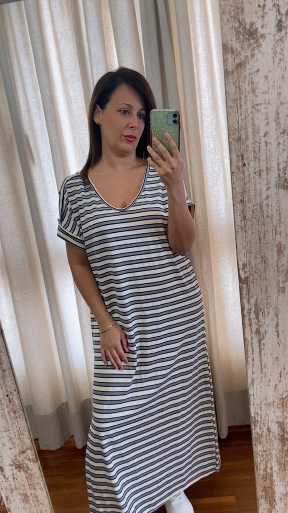 Vestido largo rayas