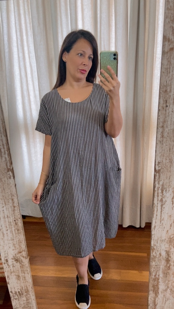 Vestido rayas con bolsillos