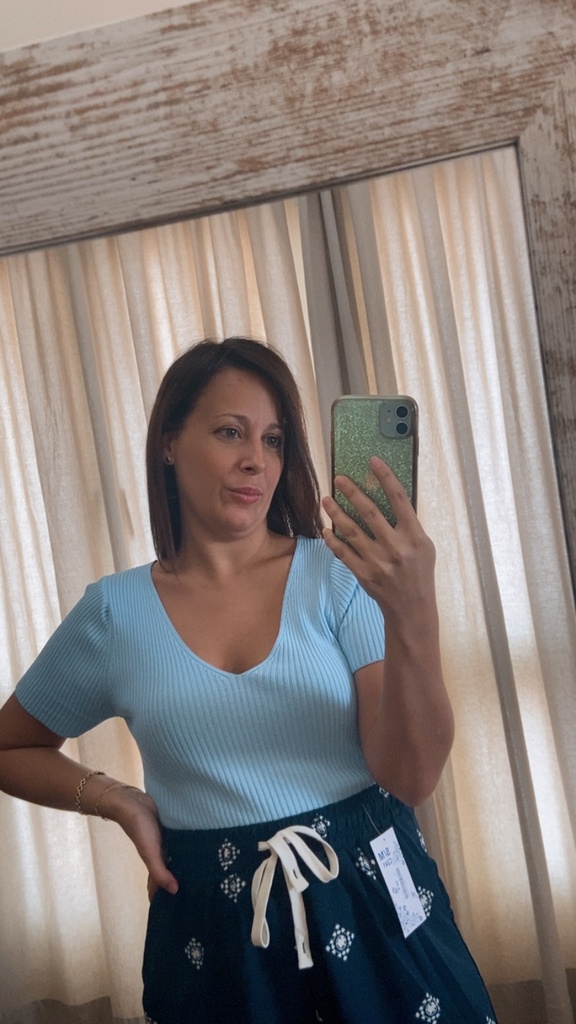 Blusa canalé con escote