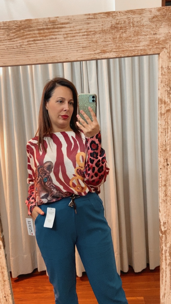 Blusa de hilo animal print