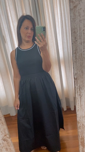 [R25C8771MUO] Vestido largo negro