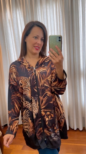 [R2523448MUO] Sudadera leopardo con capucha