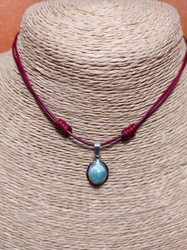 [25CLR27104] Colgante de Larimar rustico
