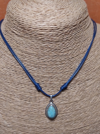 [25CLR27107] Colgante Larimar rustico