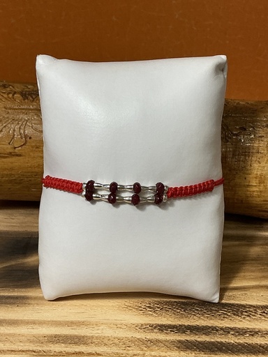 [25PUCA28101] Pulsera Agata roja de macrame