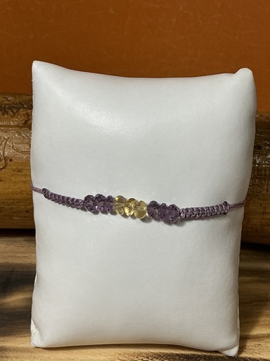 [25PUAM28102] Pulsera de Amatista y Citrino de macrame
