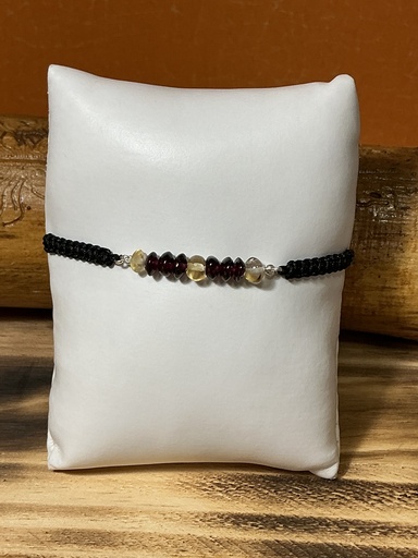[25PUGR28103] Pulsera Granate y Citrino de Macrame