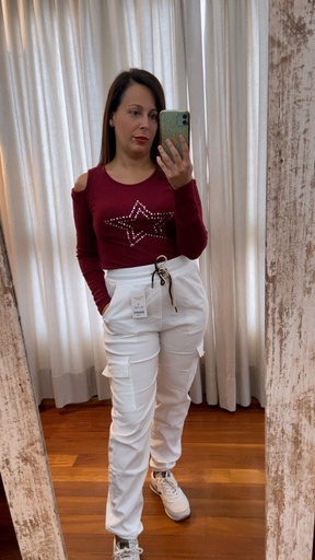 Pantalón con bolsillos blanco