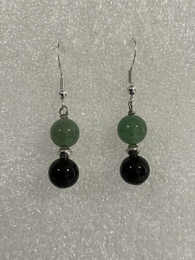 [25PMX12112] Pendiente de Aventurina Verde y Onice