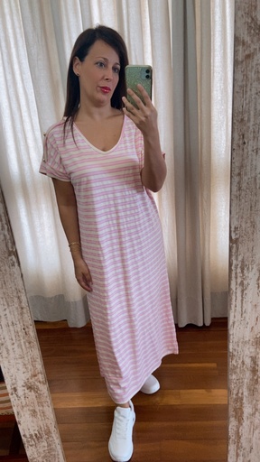 [R2524300MUO] Vestido largo de rayas