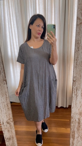 [R250122] Vestido rayas con bolsillos